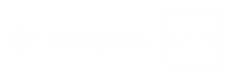 Emergency Engraved Sign, First-Aid Cross, Left Arrow Symbol