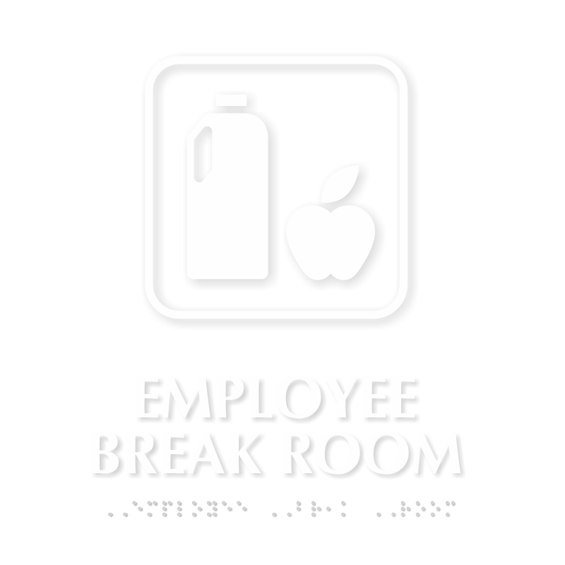 Employee Break Room Symbol TactileTouch™ Sign with Braille