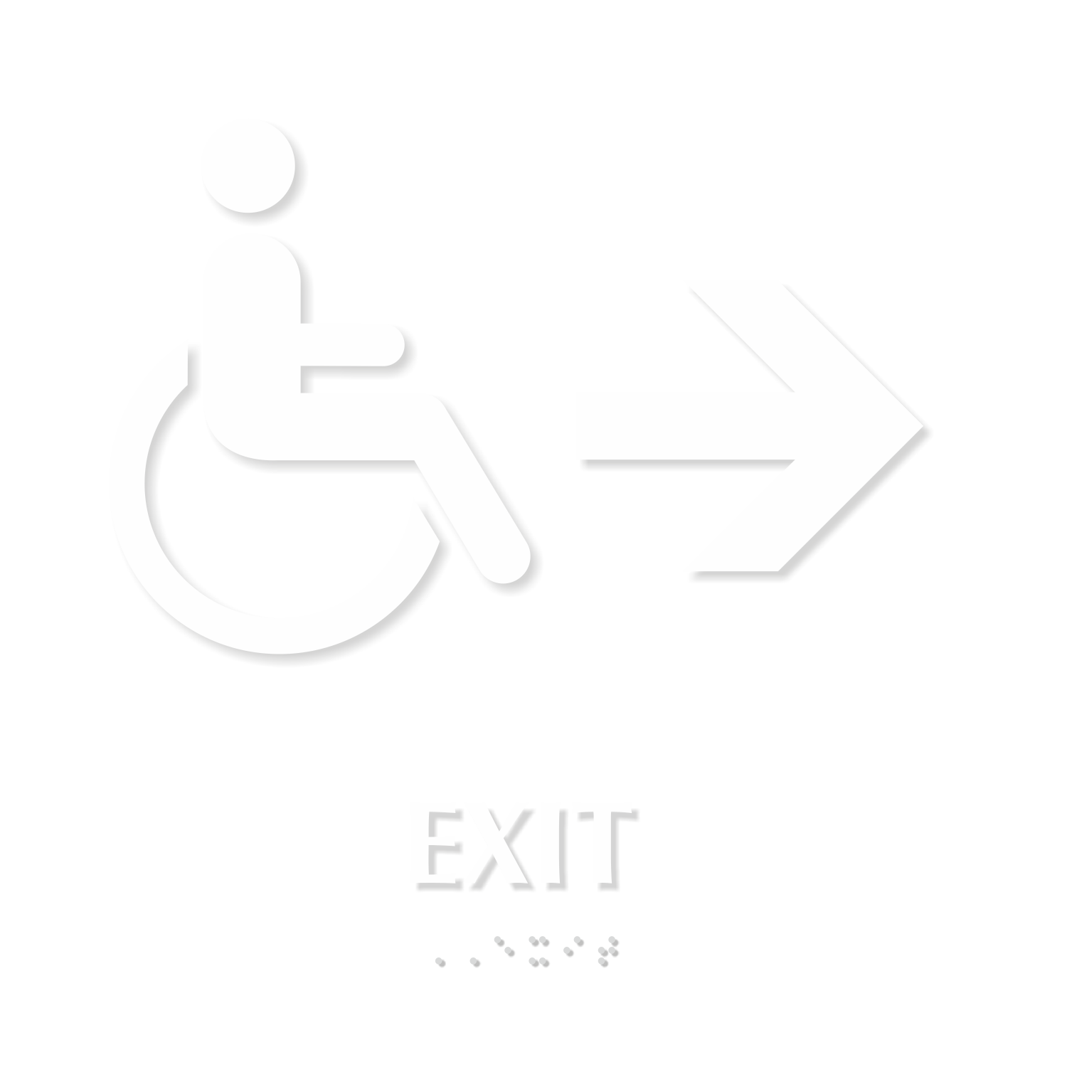 Exit Braille Sign with Right Arrow And Accessible Symbol
