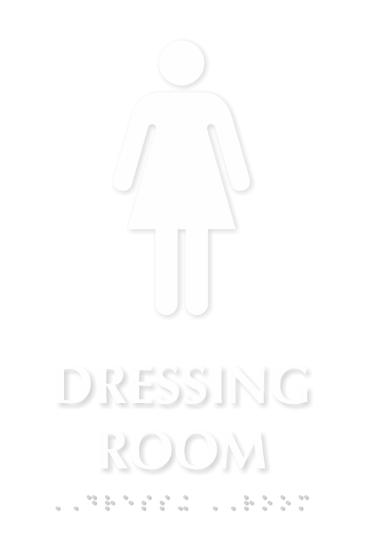 Dressing Room TactileTouch Braille Sign with Female Symbol