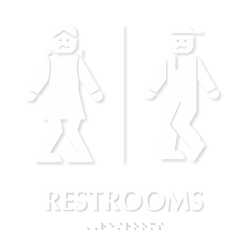 Bow legged Unisex Bathroom Humor Sign