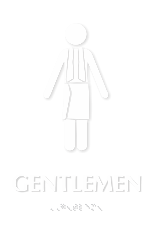 Gentlemen Towel Braille Restroom Sign