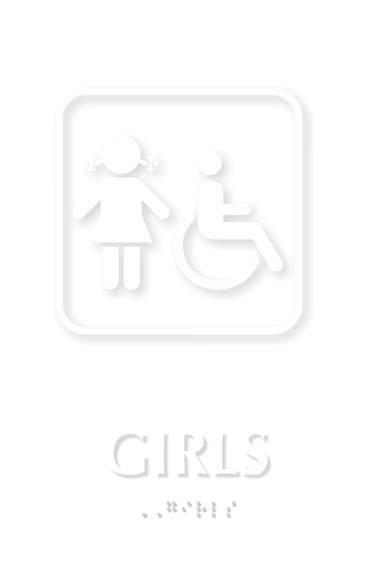 Girls TactileTouch Braille Sign with ADA Symbol