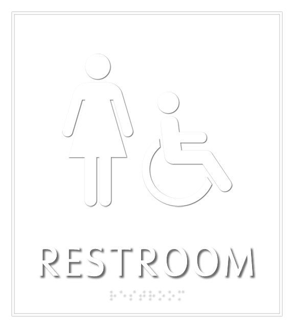 Restroom, Women/Handicapped, 8.625 in. x 7.75 in. Sign