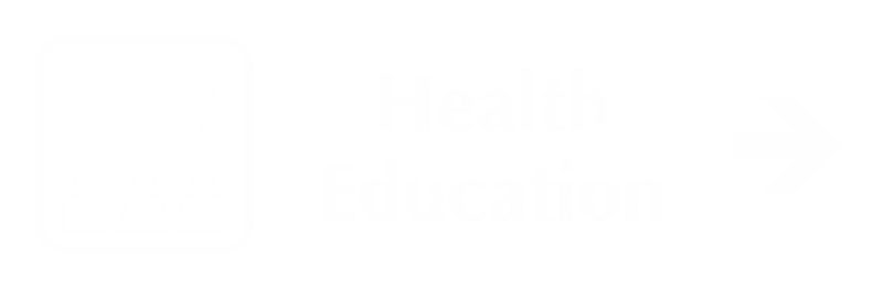 Health Education Engraved Sign with Right Arrow Symbol