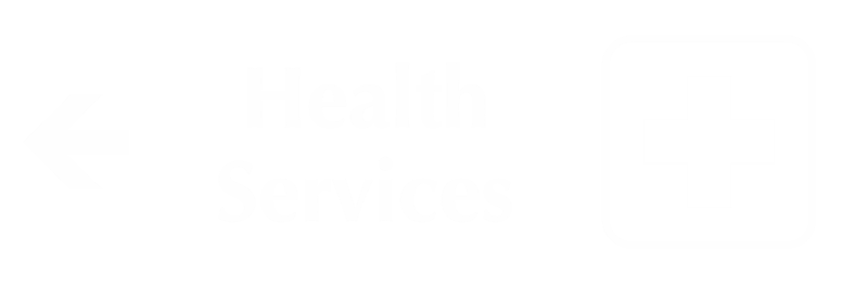 Health Services Engraved Sign with Left Arrow Symbol