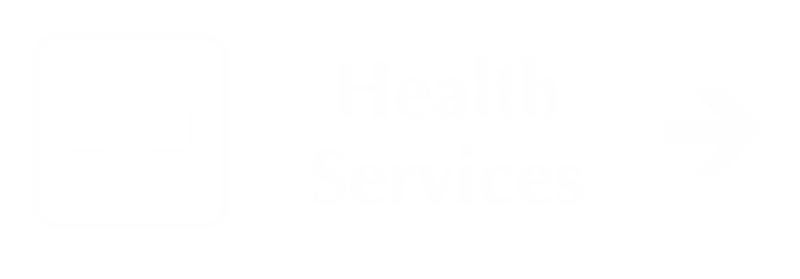 Health Services Engraved Sign with Right Arrow Symbol