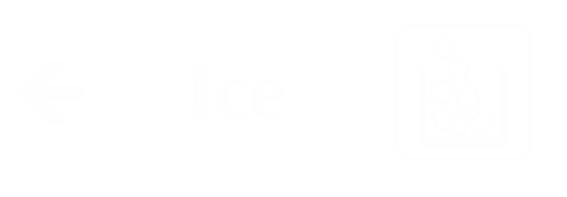 Ice Engraved Sign, Ice Cubes, Left Arrow Symbol