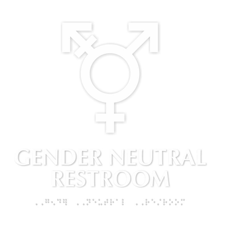 Gender Neutral Symbol Restroom Braille Sign