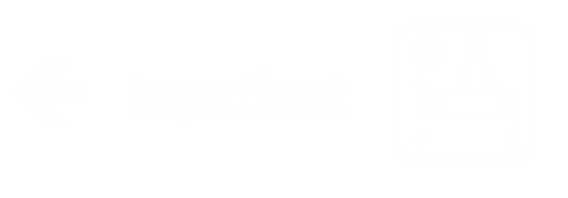 Inpatient Engraved Sign, Patient, Nurse, Left Arrow Symbol
