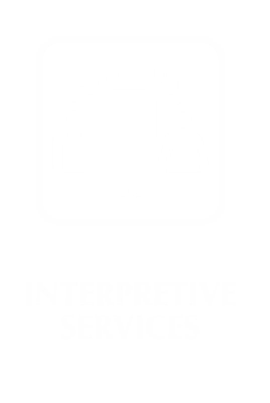 Interpretive Services Engraved Sign with Medical Linguist Symbol