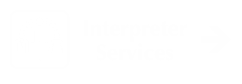 Interpretive Services Engraved Sign with Right Arrow Symbol
