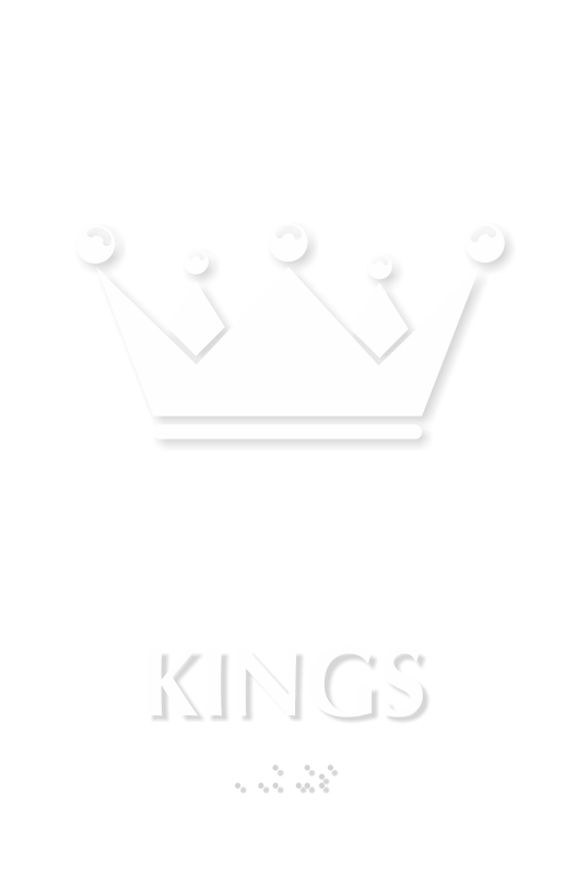 Kings Crown Braille Restroom Sign