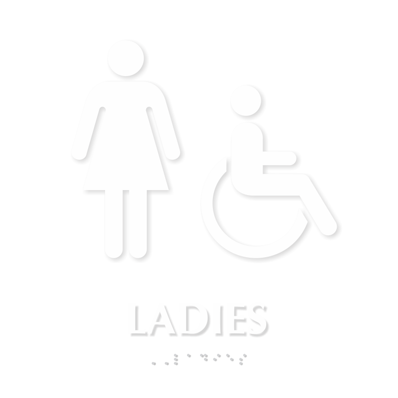 Ladies Accessible TactileTouch Braille Restroom Sign