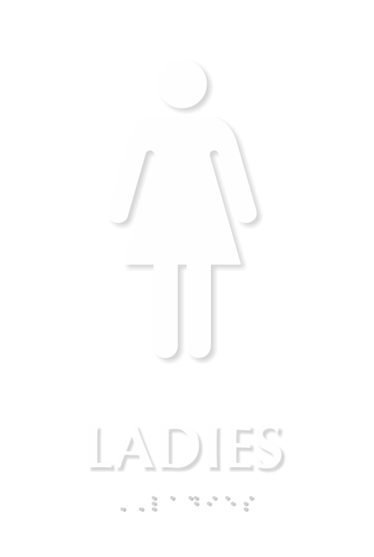 Ladies TactileTouch Braille Restroom Sign