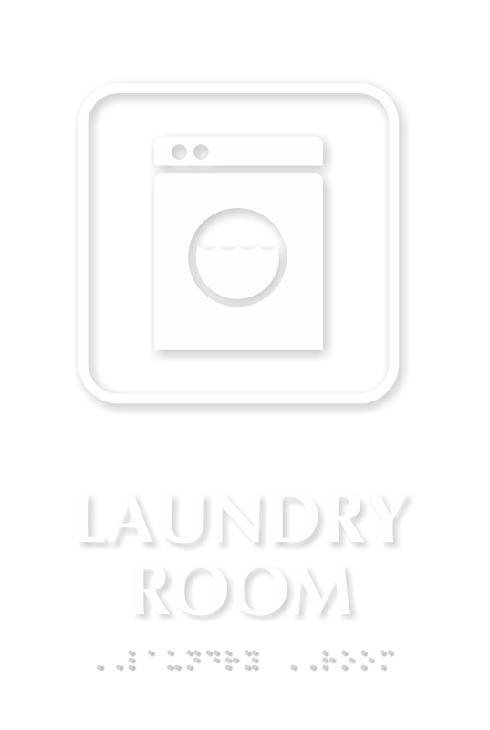 Laundry Room Symbol TactileTouch™ Sign with Braille
