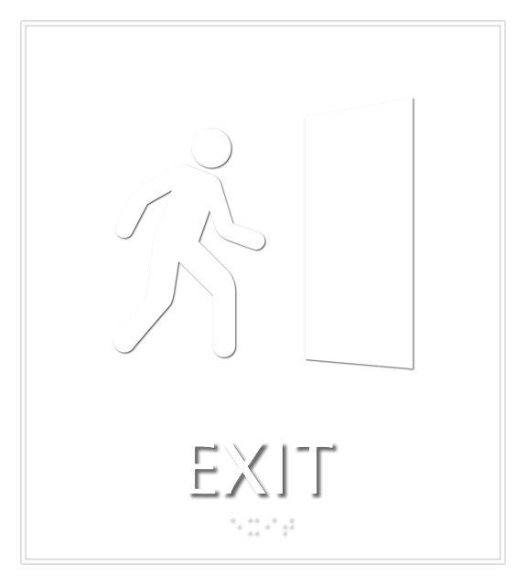 Exit Sign, 8.625 in. x 7.75 in.