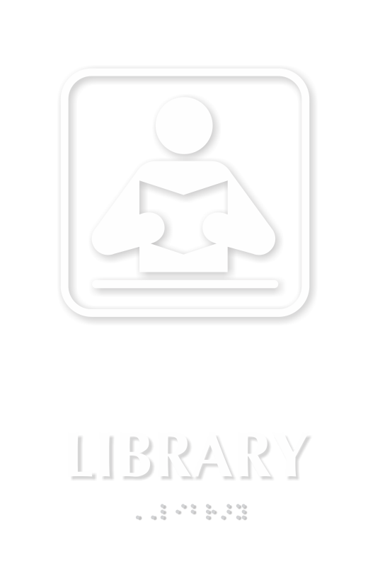 Library Symbol ADA TactileTouch™ Sign with Braille