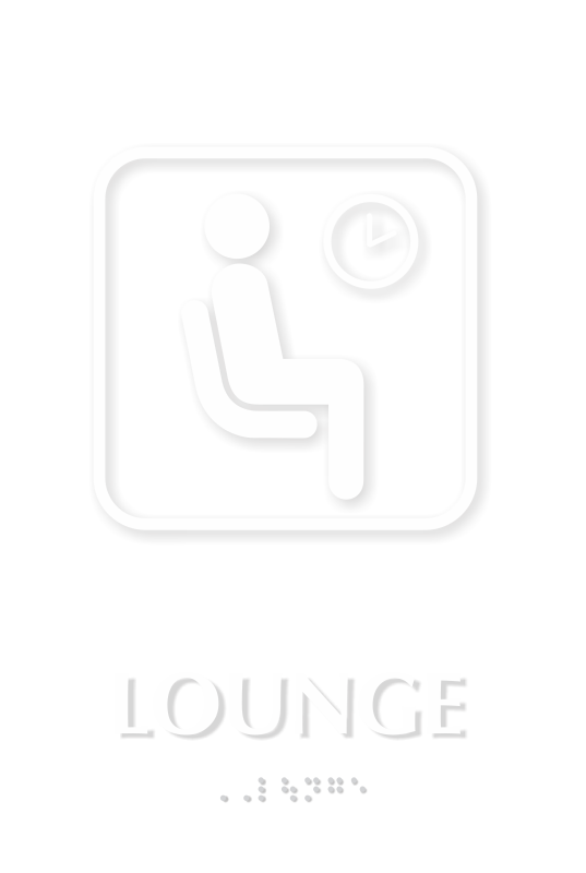 Lounge Symbol TactileTouch™ Sign with Braille