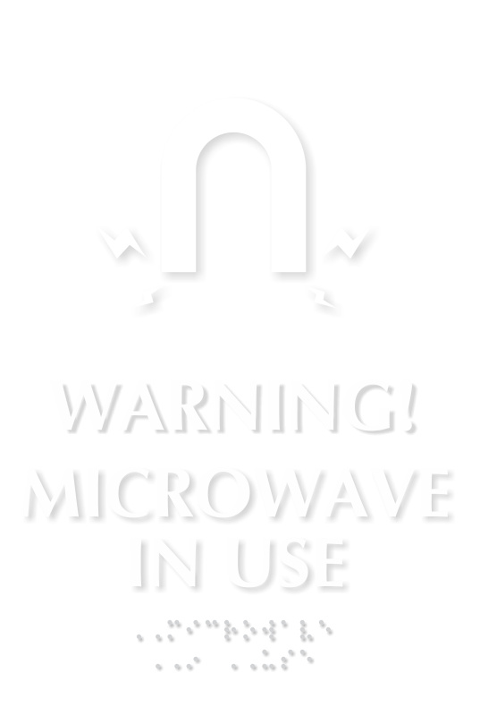 Microwave In Use Magnetic Field Symbol Braille Sign
