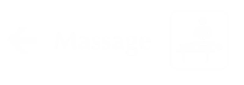 Massage Engraved Sign, Masseur and Left Arrow Symbol