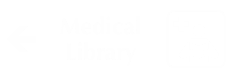 Medical Library Engraved Sign with Left Arrow Symbol