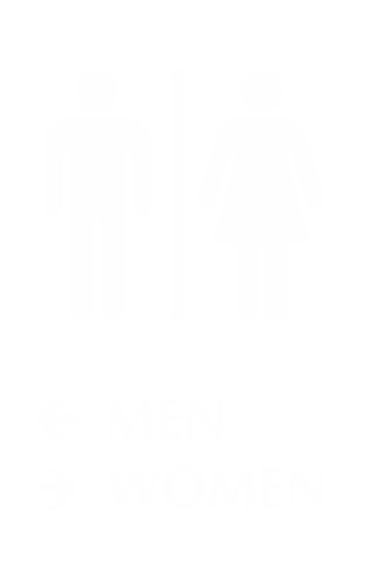 Men Left, Women Right Unisex Bathroom Sign