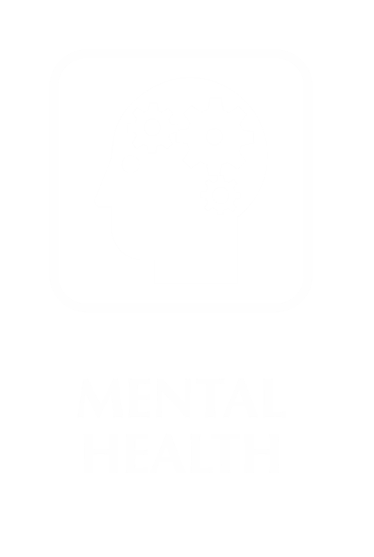 Mental Health Engraved Sign with Head Gears Symbol
