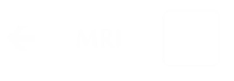 MRI Engraved Wayfinding Sign with Left Arrow Symbol