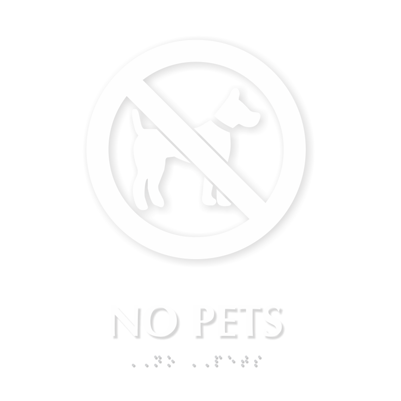 No Pets TactileTouch Braille Sign with Graphic