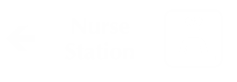 Nurse Station Engraved Sign with Left Arrow Symbol