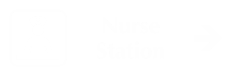 Nurse Station Engraved Sign with Right Arrow Symbol