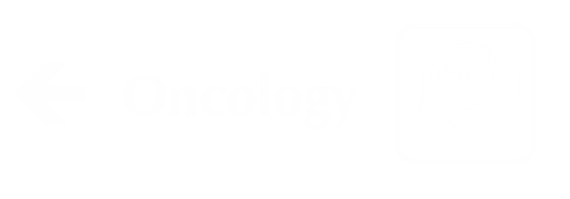 Oncology Engraved Sign with Left Arrow Symbol