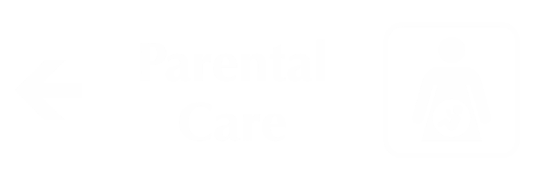 Parental Care Engraved Sign with Left Arrow Symbol