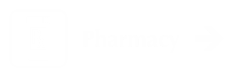 Pharmacy Engraved Sign, Rx and Right Arrow Symbol