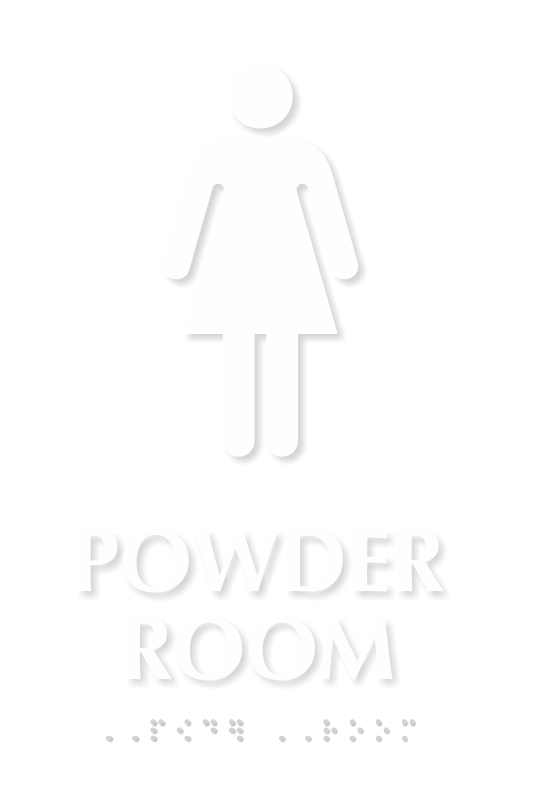 Powder Room Braille Woman Bathroom Sign