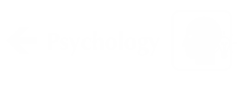 Psychology Engraved Wayfinding Sign with Left Arrow Symbol