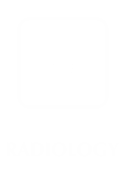 Radiology Engraved Hospital Sign with X-Ray Image Symbol