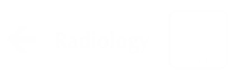 Radiology Engraved Sign with Left Arrow Symbol