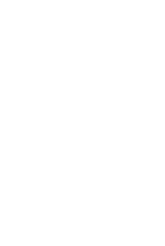 Registration Engraved Sign with Hospital Receptionist Symbol