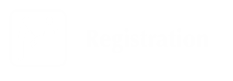 Registration Engraved Sign with Receptionist Symbol