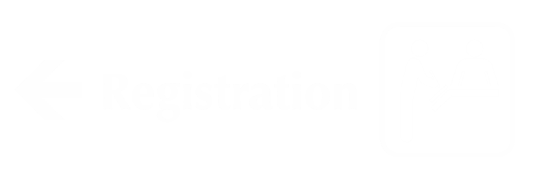 Registration Engraved Wayfinding Sign with Left Arrow Symbol