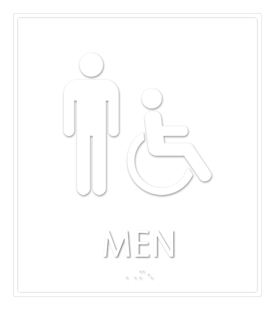 Men Regulatory Sign with Handicap Symbol