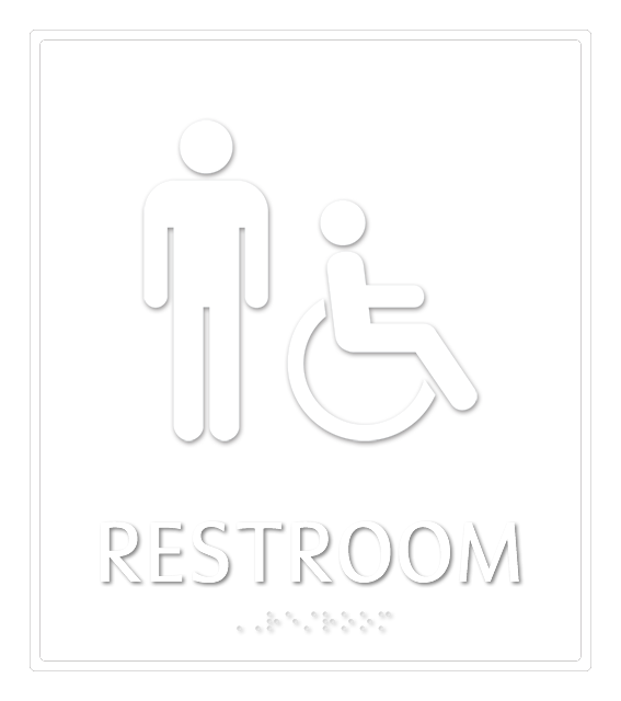 Male Restroom Door Sign with Handicap Symbol