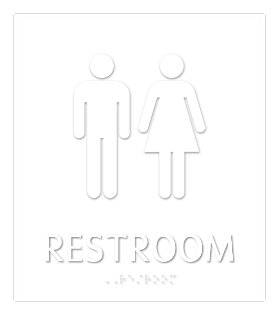 Unisex Restroom Sign with Braille