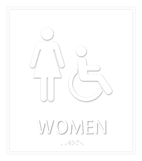 Women Regulatory Sign with Handicap Symbol