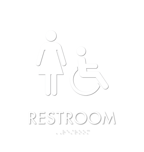 Restroom w/F/ISA Symbol Sign