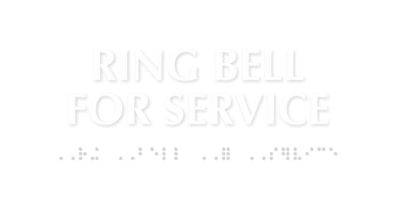 Ring Bell For Service Tactile Touch Braille Sign