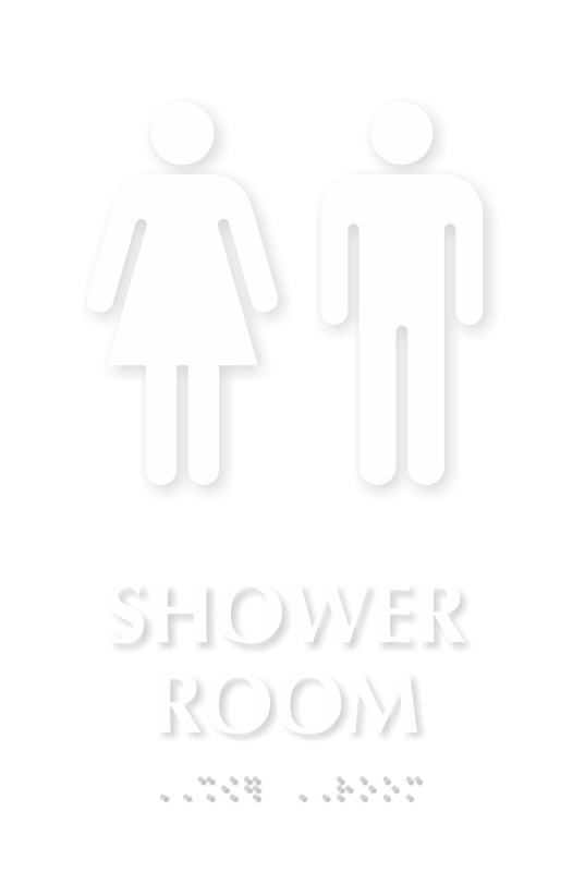 Woman Man Shower Room TactileTouch™ Braille Sign