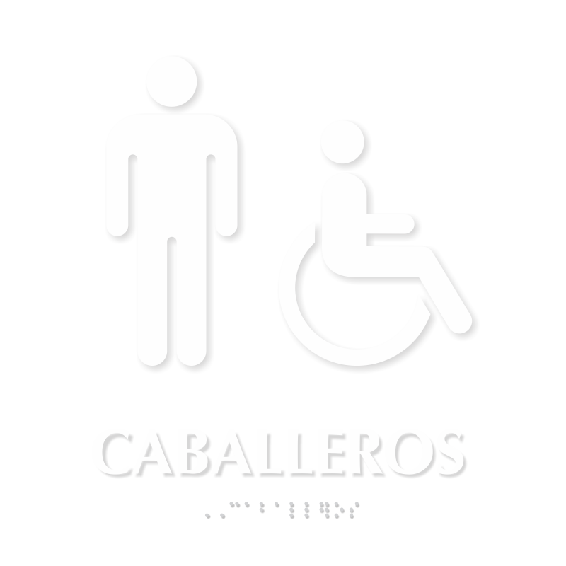 Caballeros TactileTouch Braille Spanish Restroom Sign